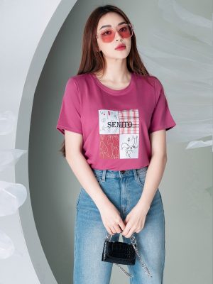 Áo Phông Nữ Dáng Rộng In Hình SENITO
